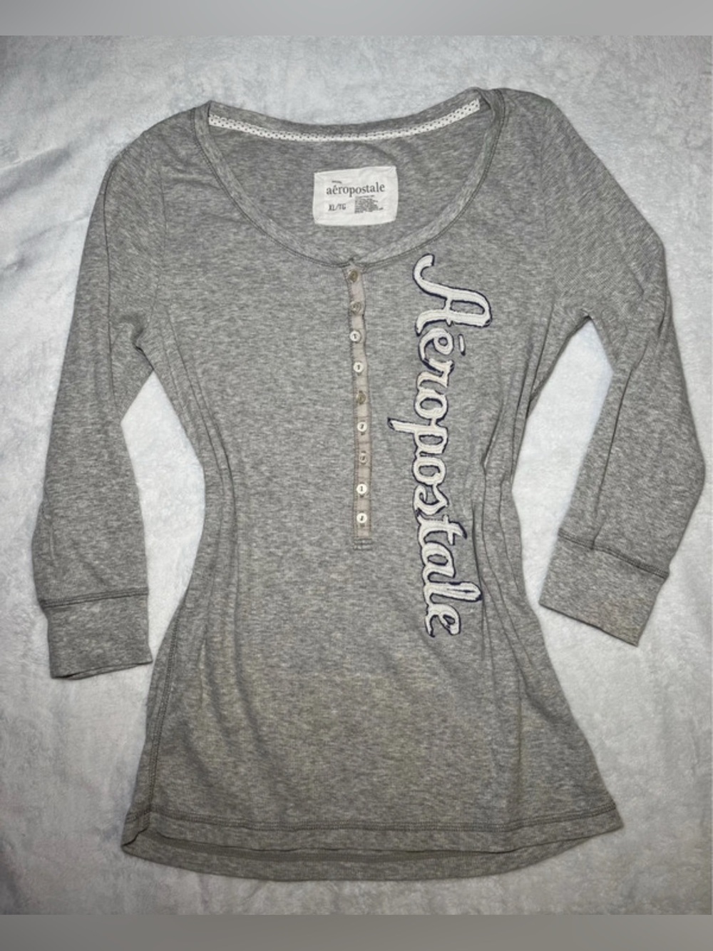 Old Aeropostale Henley 3/4 Length Sleeves XL